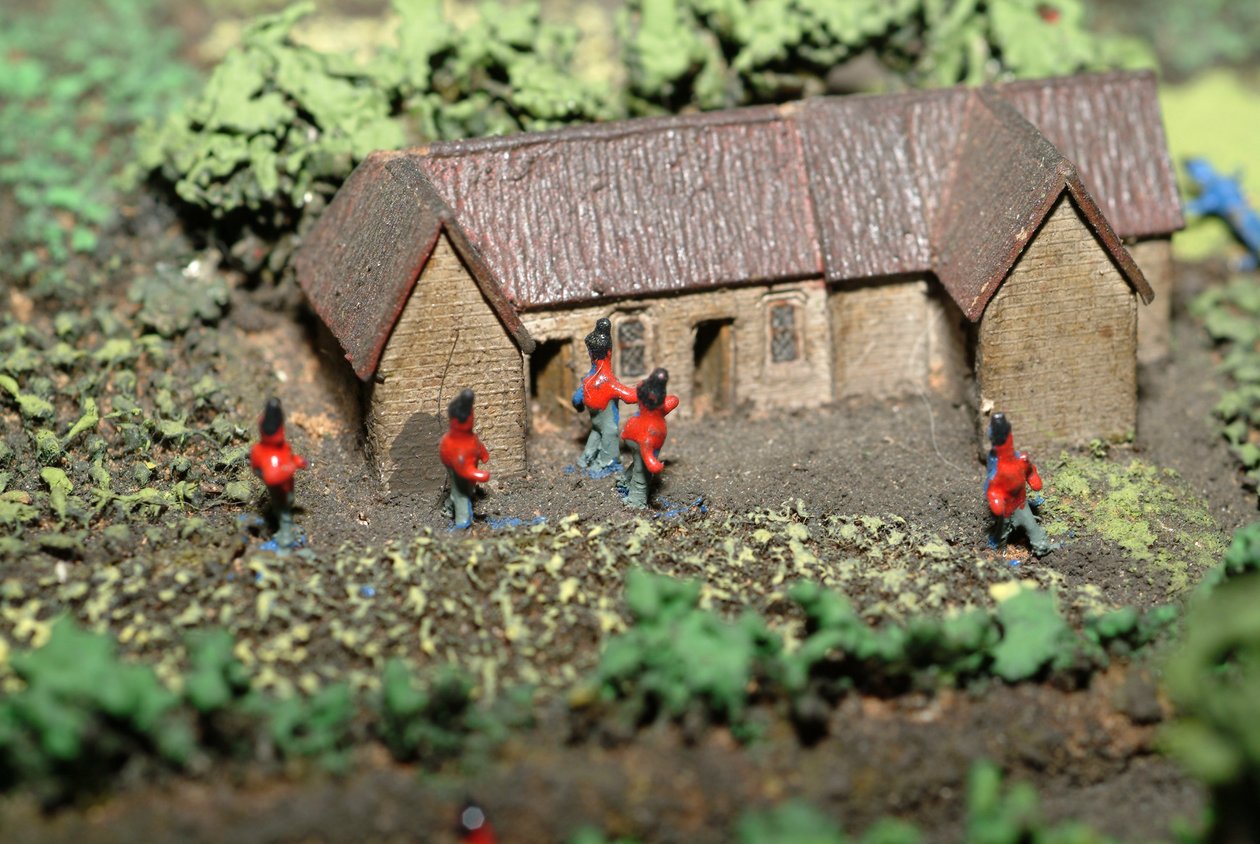 滑铁卢战役的西洋镜在1815年6月18日19.45小时展示军队（混合媒体）（详情） 作者 上尉威廉·西伯恩