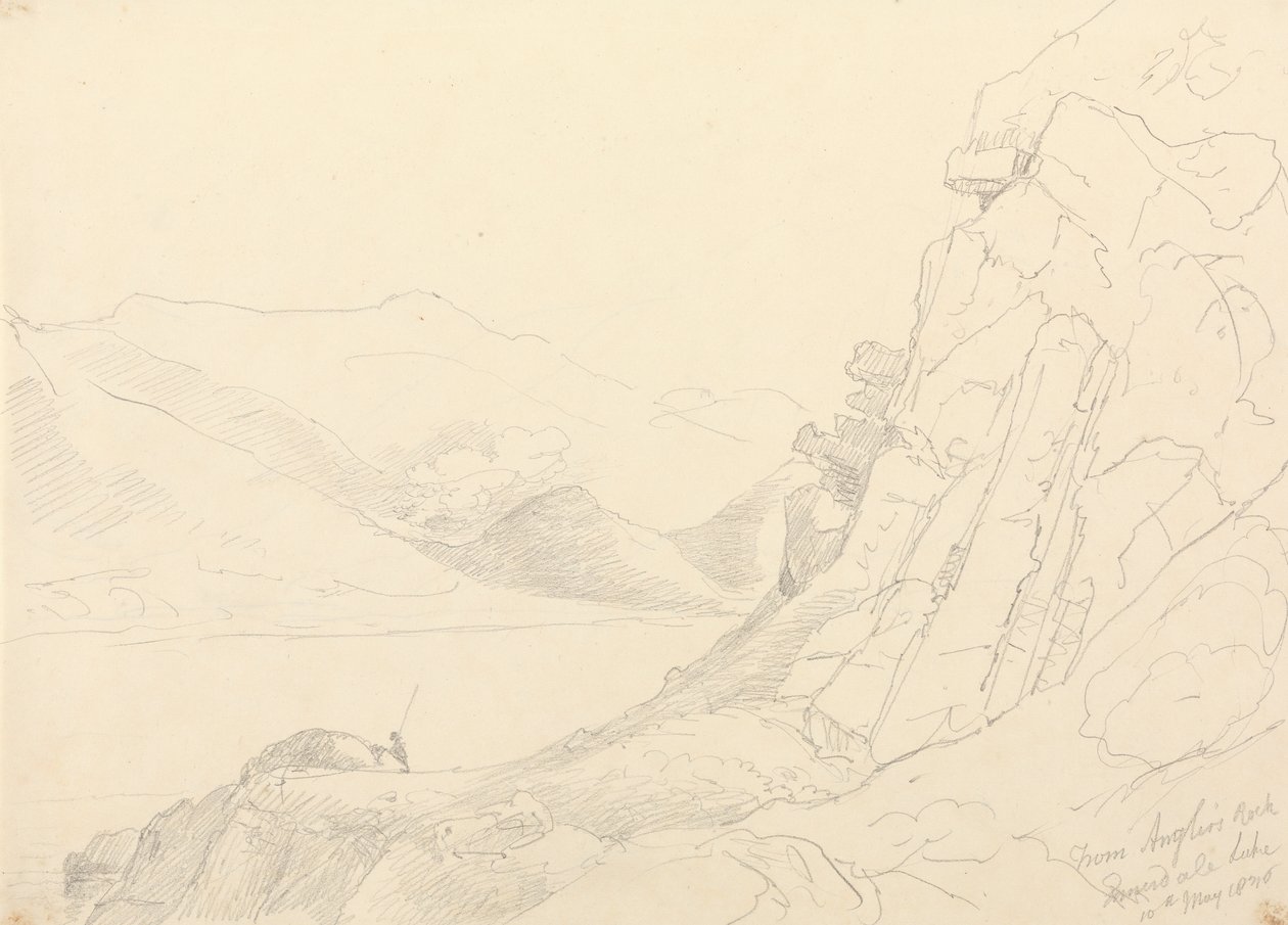 1836 年 5 月 10 日，来自恩纳代尔湖 (Ennerdale Lake) 钓鱼者岩 (Anglers Rock) 作者 船长托马斯黑斯廷斯