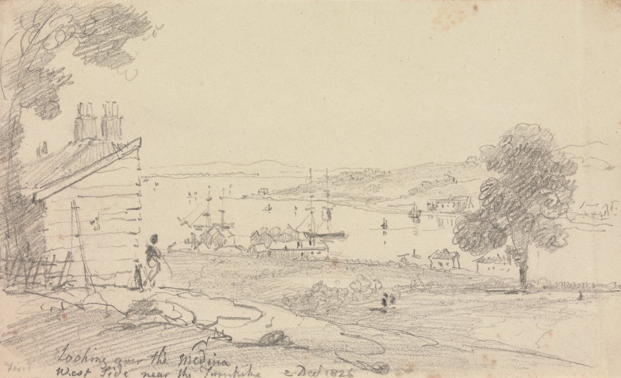 俯瞰麦地那，1826 年 12 月 2 日 作者 船长托马斯黑斯廷斯