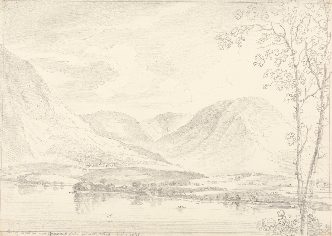 1835 年 8 月 1 日，克拉莫克湖 (Crummock Lake) 上梅尔布雷克 (Mellbreak) 的一部分 作者 船长托马斯黑斯廷斯