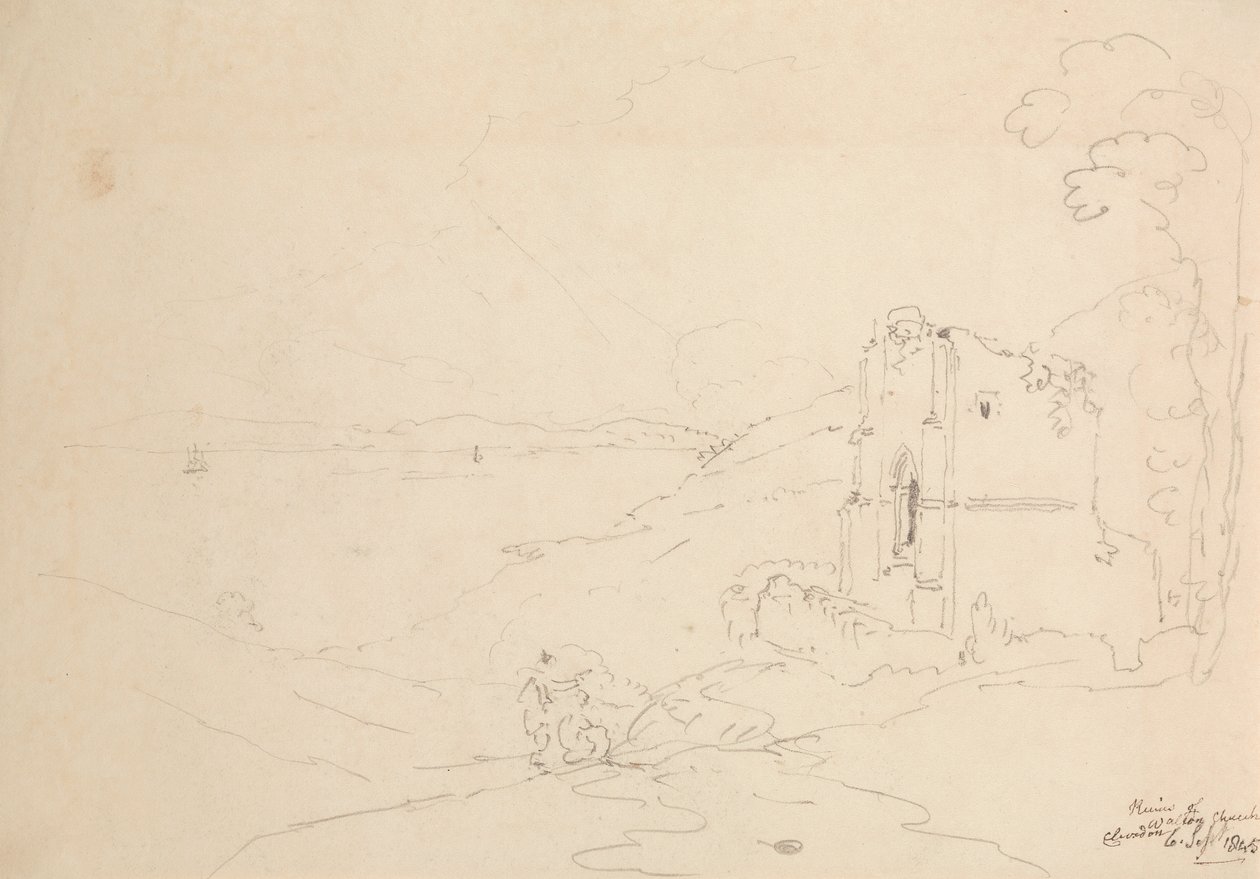 沃尔顿教堂遗址，克利夫登，1845 年 9 月 6 日 作者 船长托马斯黑斯廷斯