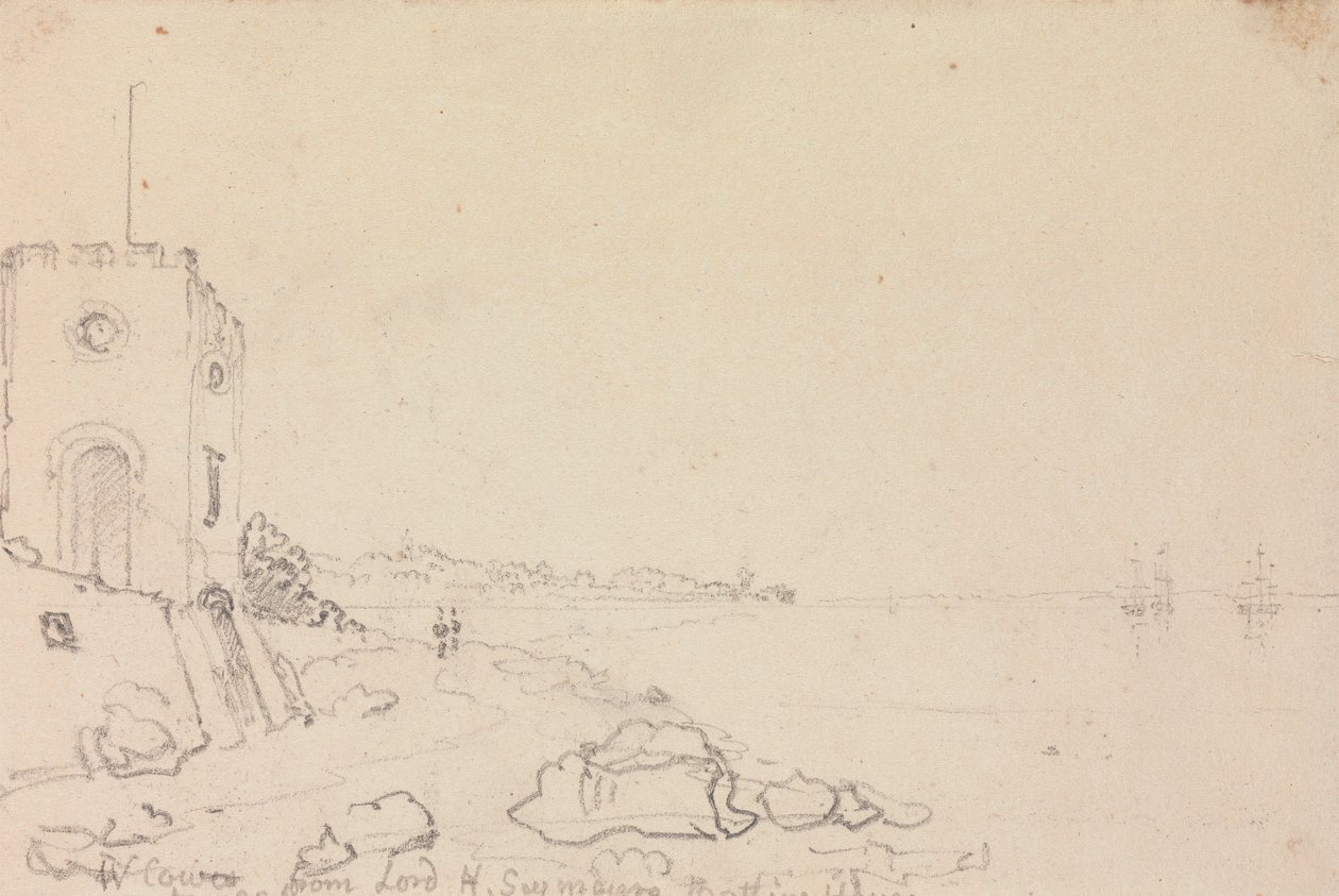 西考斯 (West Cowes)，来自亨利·西摩勋爵 (Lord Henry Seymour) 的浴场，1825 年 10 月 作者 船长托马斯黑斯廷斯