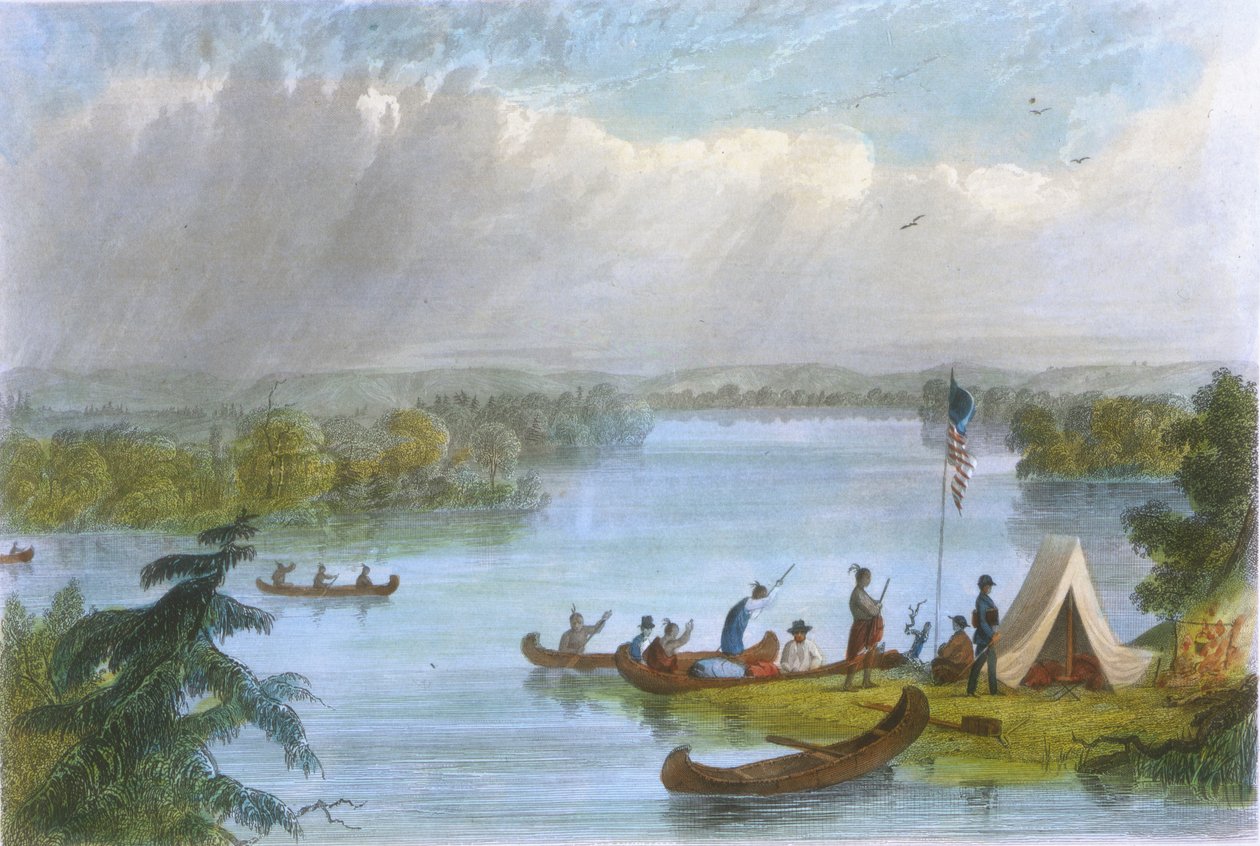 米纳卡湖，1853年（colout litho） 作者 塞斯·伊士曼上尉