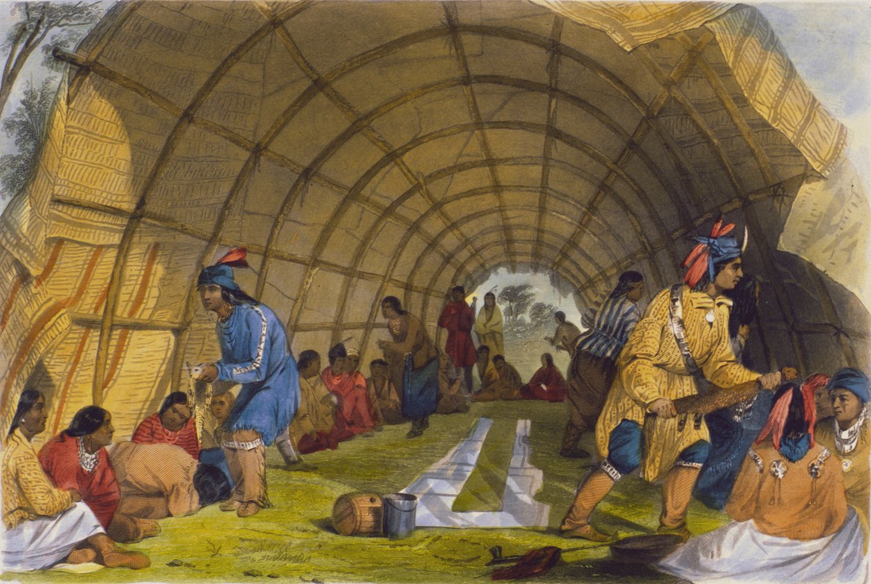 Winnebagoes的医学舞蹈，1853年 作者 塞斯·伊士曼上尉