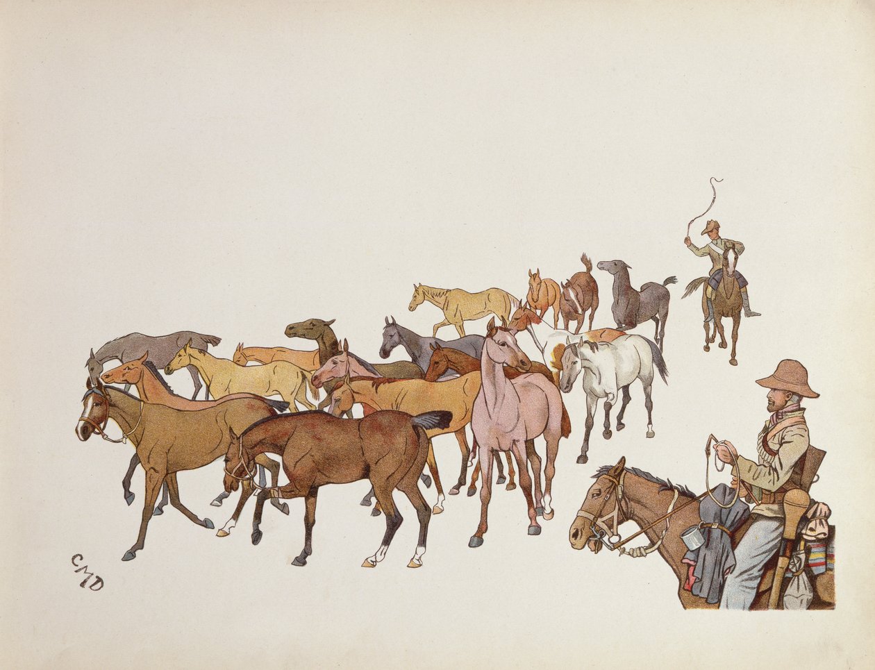 The Volunteers Ponies，来自Ladysmith Leaguer，1900年 作者 克莱夫·迪克森船长