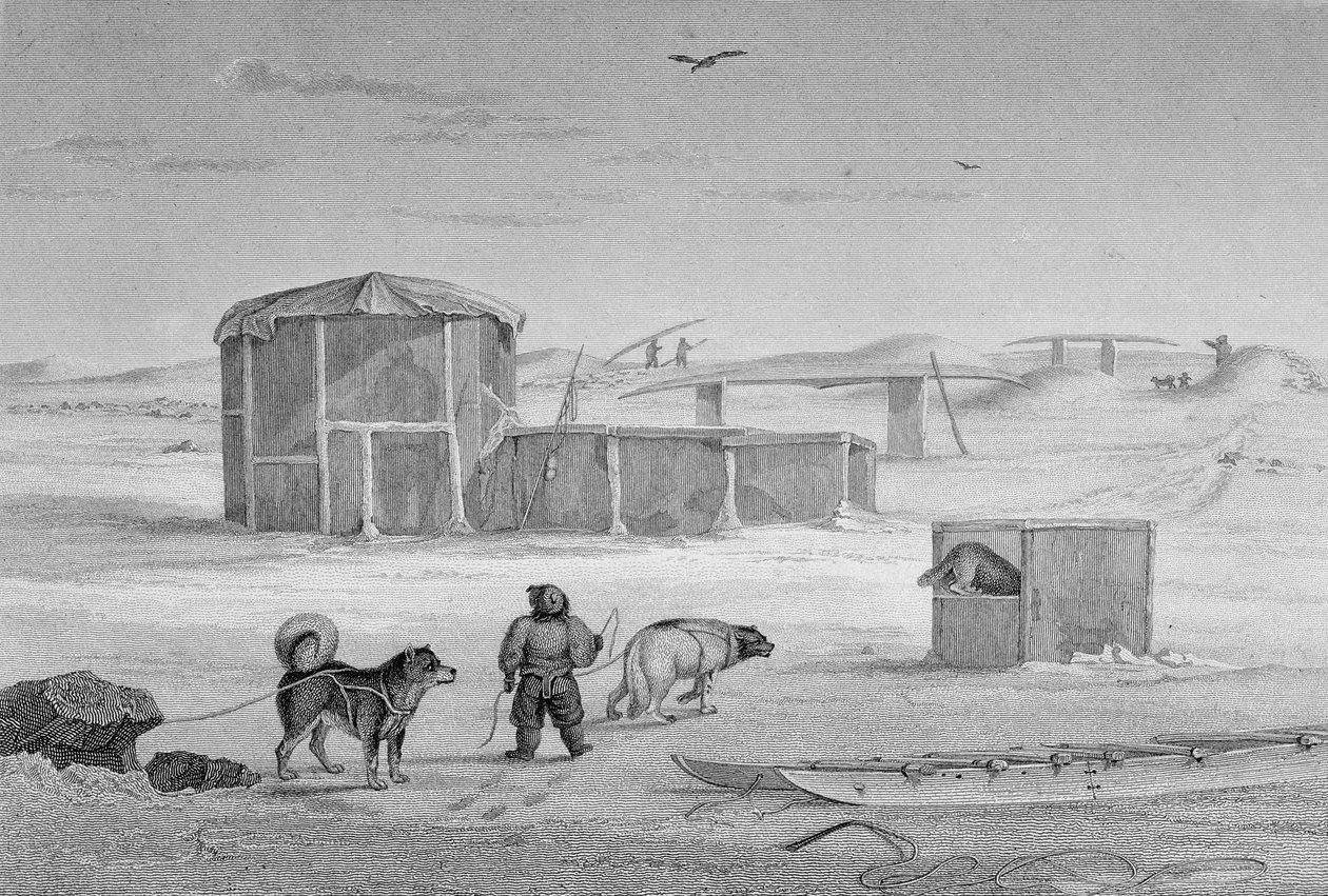 Eskimaux House，由冰建造，Igloolik，1822年，来自“1821年至22-23年间在大西洋至太平洋发现西北通道的第二次航行期刊”，由William撰写 作者 乔治·弗朗西斯·里昂上尉
