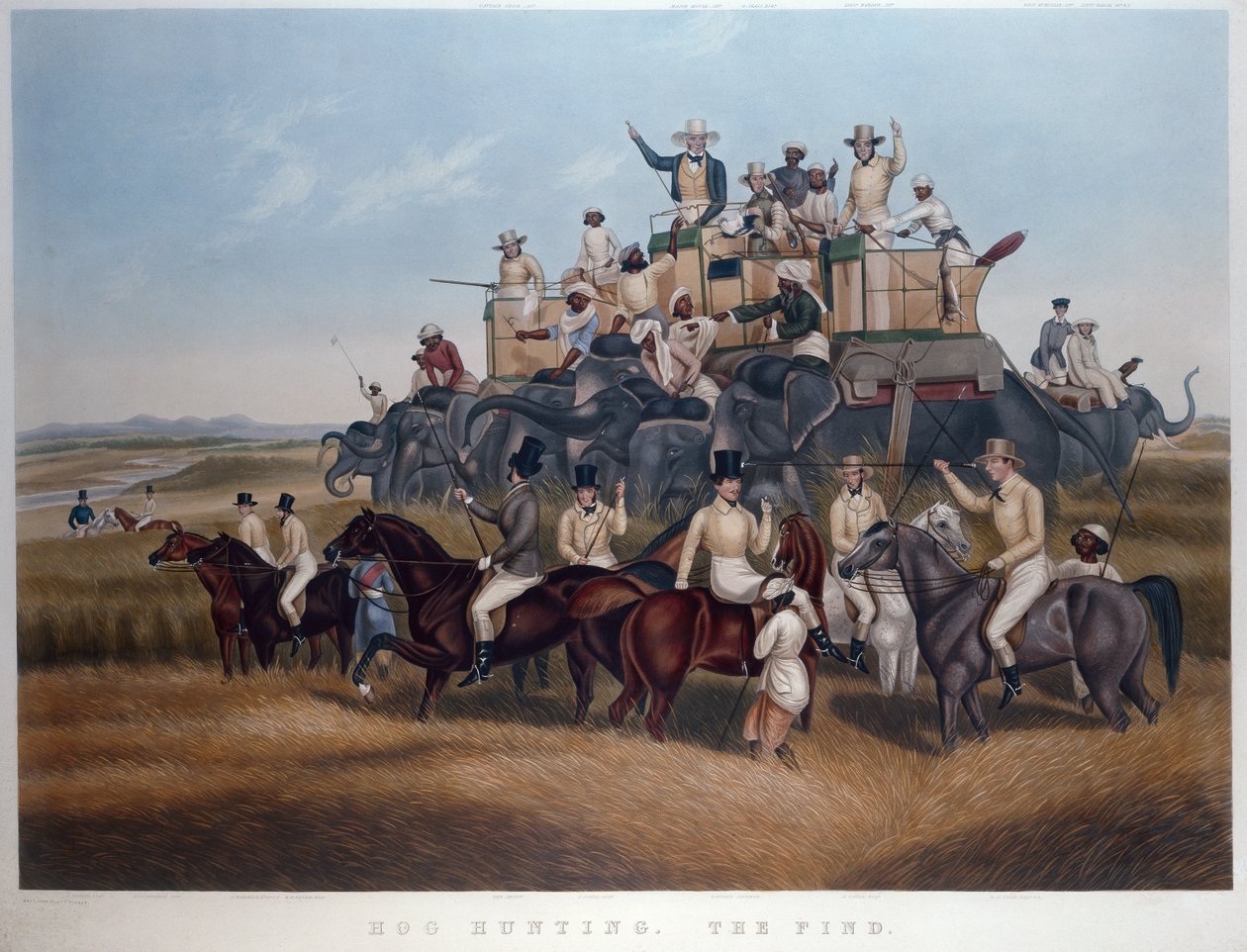猎猪：发现》，由Messrs Fores雕刻和出版，约1840年（彩色雕刻）。 作者 约翰船长（后）普拉特