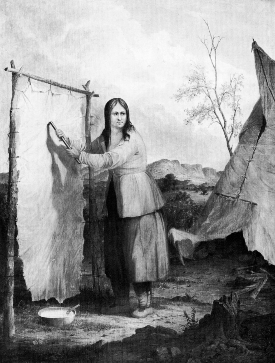 1868年，印度女人穿着鹿皮。 作者 塞斯·伊士曼上尉
