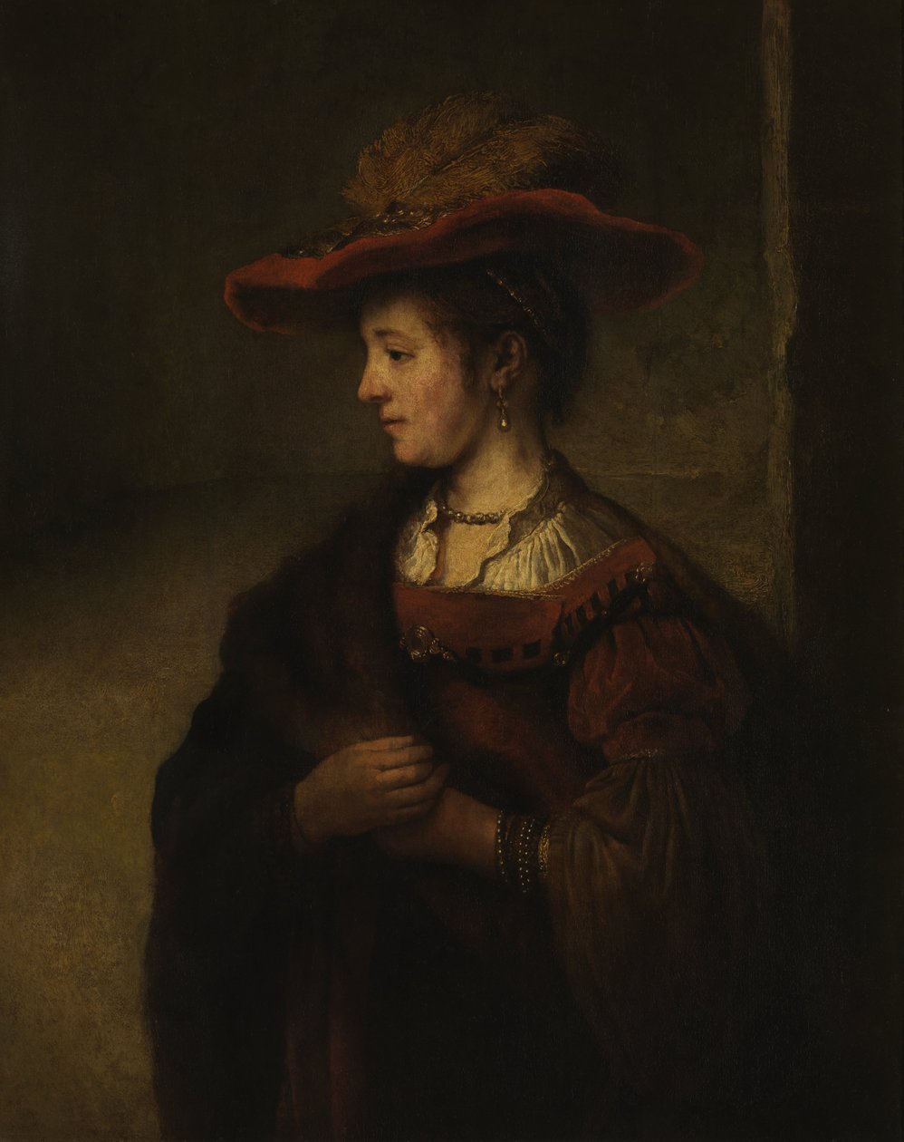Saskia van Uylenburgh，画家伦勃朗的妻子 作者 卡雷尔·法布里修斯（Carel Fabritius）