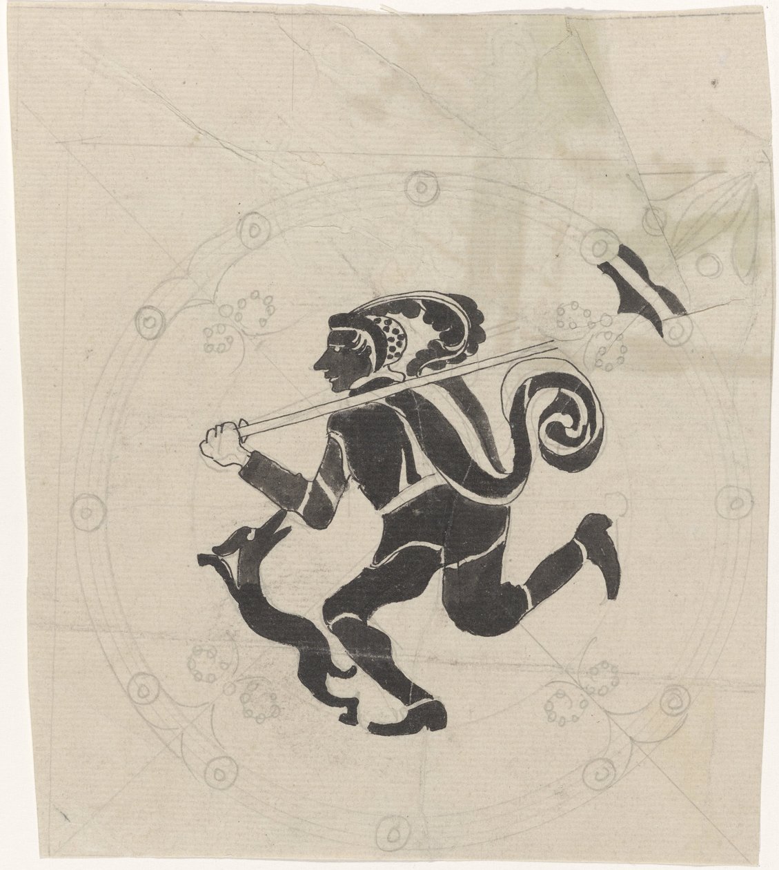 猎兔装饰设计 作者 Carel Adolph 狮子纪念章