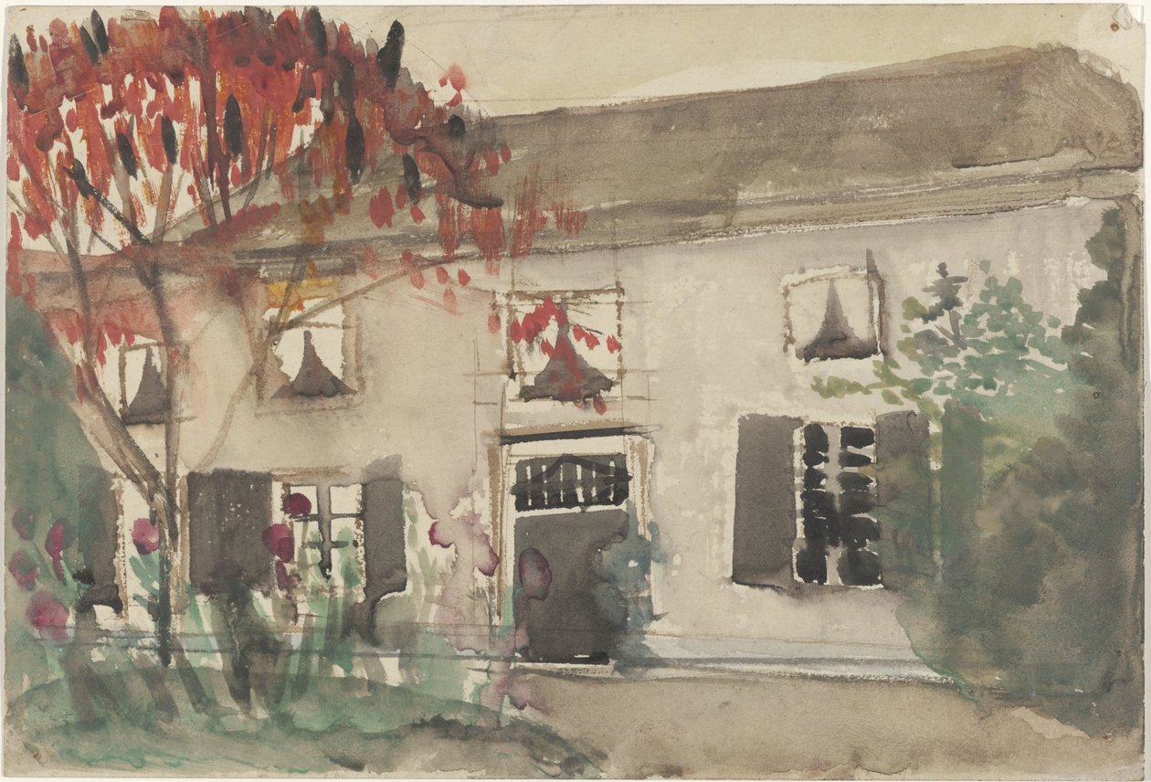 带前花园和红树的房屋 作者 Carel Adolph 狮子纪念章