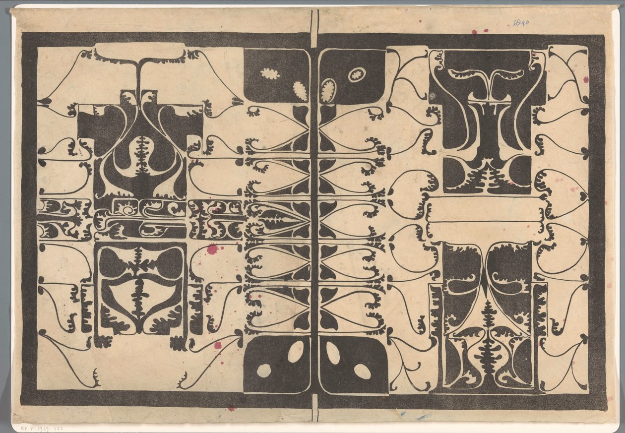 封面有风格化的植物图案 作者 Carel Adolph 狮子纪念章