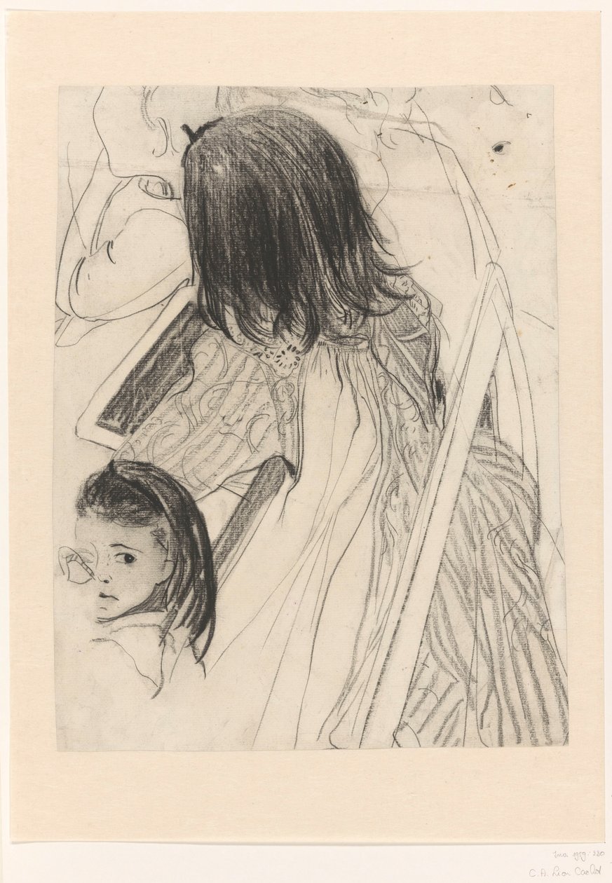 与坐着的女学生的素描表 作者 Carel Adolph 狮子纪念章