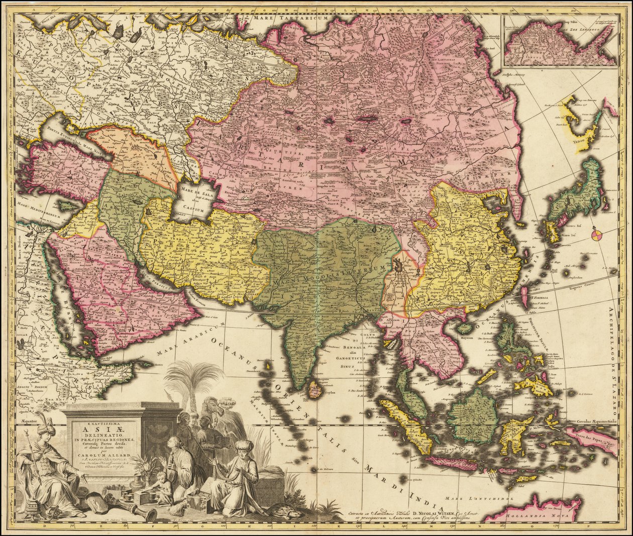 卡罗勒斯-阿拉德绘制的 1695 年亚洲地图 作者 卡雷尔·阿拉德