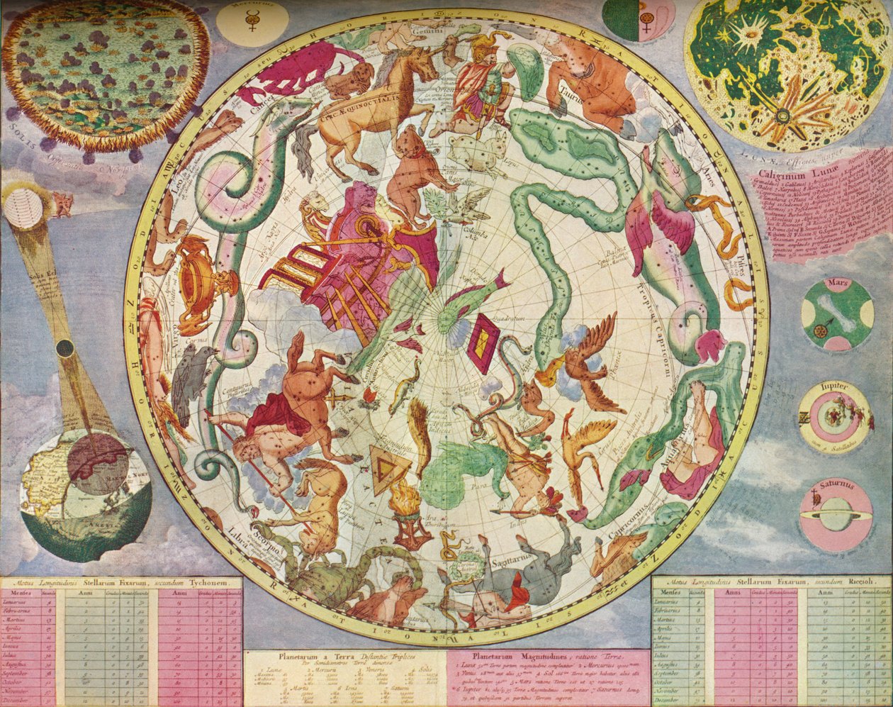 南半球星图，1700年年底，c1700，1936年 作者 卡雷尔·阿拉德