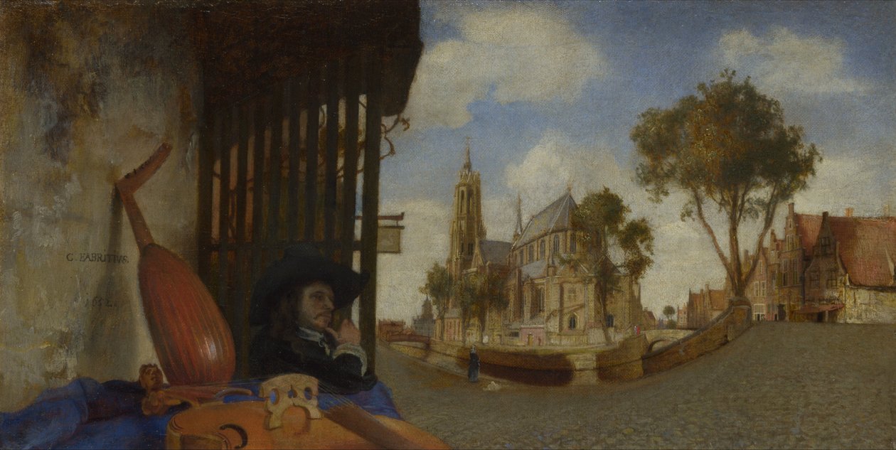 代尔夫特的景色 作者 卡雷尔·法布里修斯（Carel Fabritius）