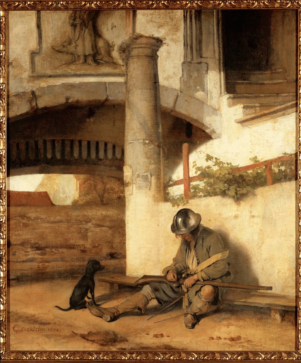 沉睡的哨兵 作者 卡雷尔·法布里修斯（Carel Fabritius）