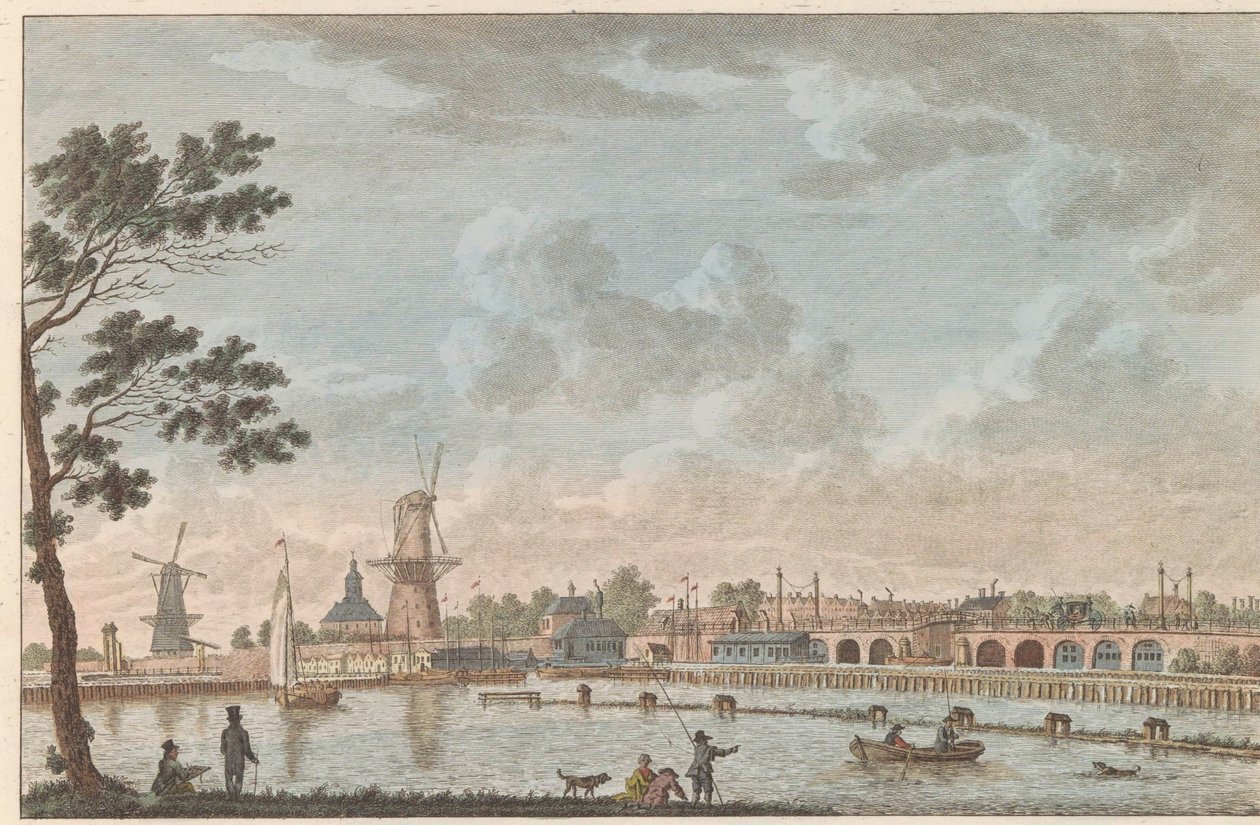Gezicht op de Hogesluis，约 1790 年
Hooge Amstel Sluis te Amsterdam / Pont haute, dite hoog sluis - anciennement nommé Pont des amoureux, prises du coté de L