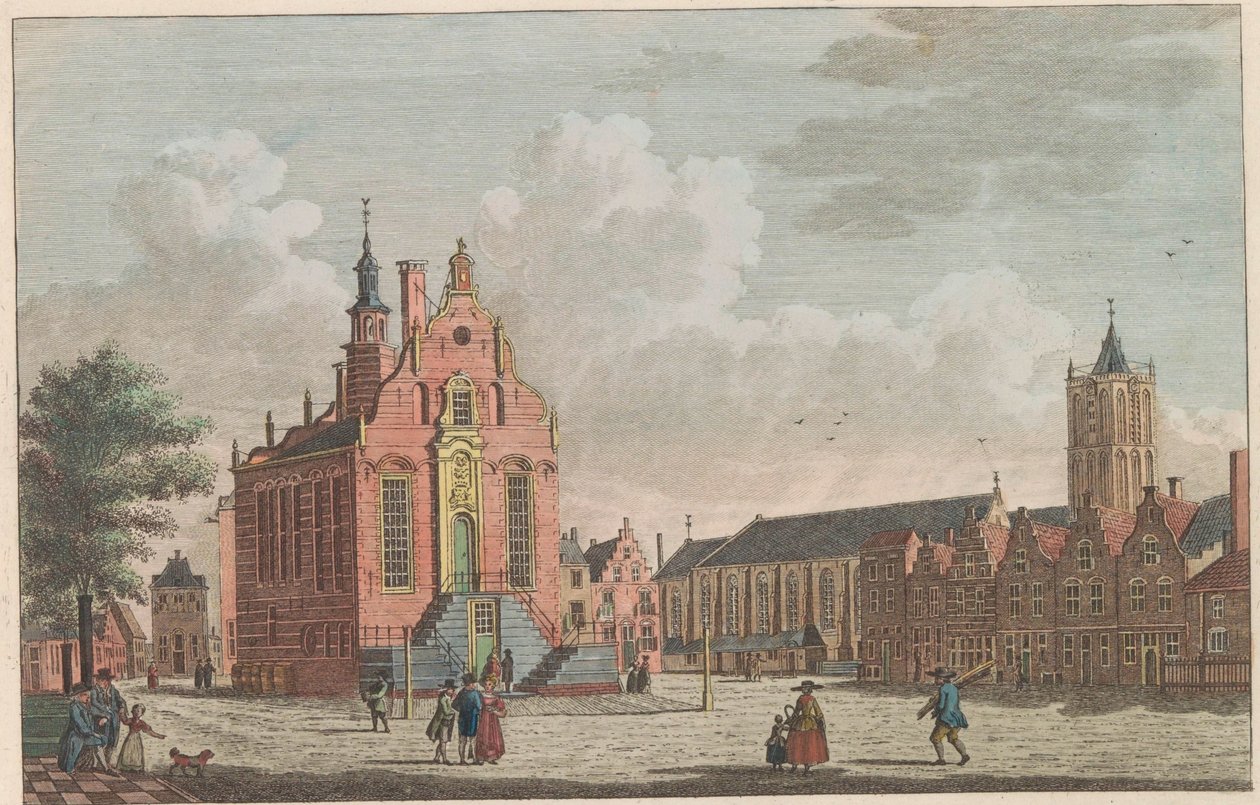 希丹的市场和市政厅，约 1790 年
希丹的市场和市政厅/Marché et hotel de ville à Schiedam（物品上的标题） 作者 卡雷尔·弗雷德里克·本多普 (I)