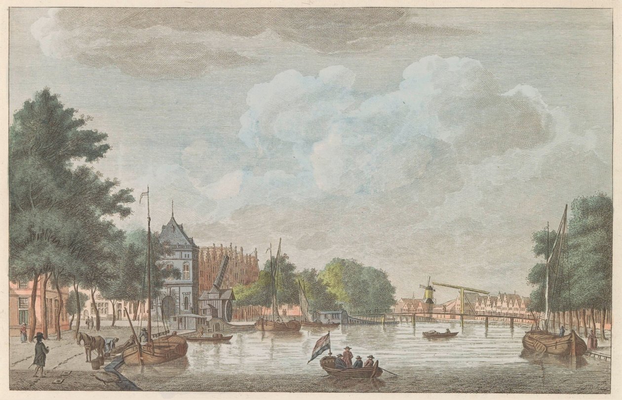 哈勒姆的水疗中心，约 1790 年
Het Binnen Spaarne te Haarlem / Riviere dit sparen interieur à Haarlem（标题在实物上） 作者 卡雷尔·弗雷德里克·本多普 (I)