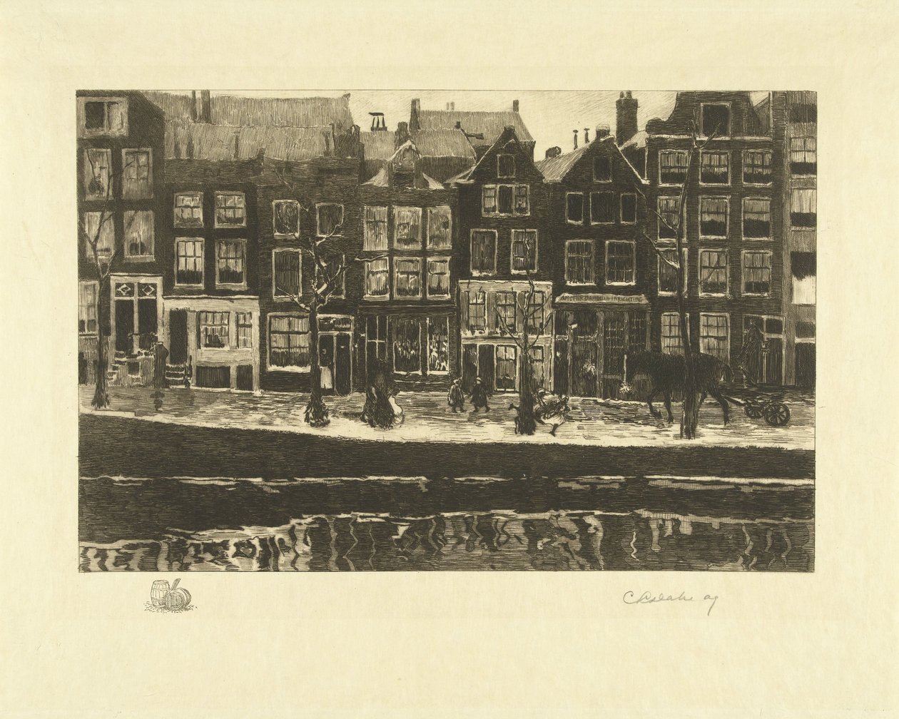 Lauriergracht 作者 Carel Lodewijk Dake（艺术家签名）