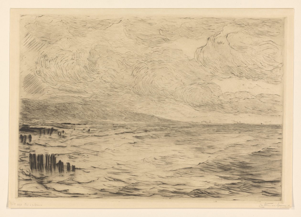 沃尔歇伦海岸（原标题） 作者 Carel Nicolaas Storm van 的 Gravesande （有艺术家签名）