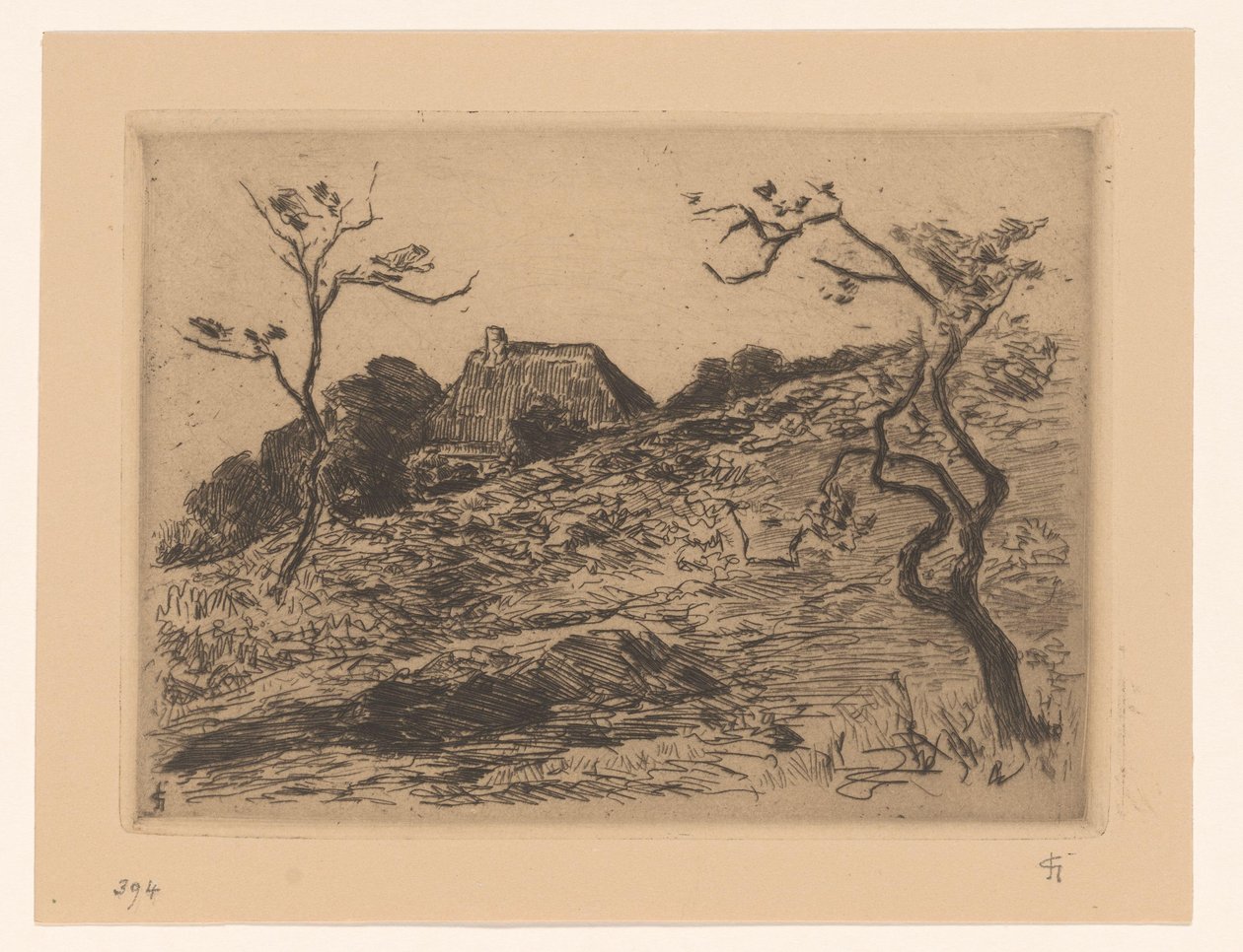 马特博恩附近山后的房子 作者 Carel Nicolaas Storm van 的 Gravesande （有艺术家签名）