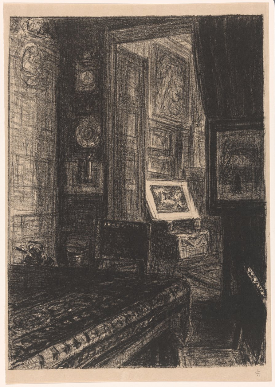 客厅内部 作者 Carel Nicolaas Storm van 的 Gravesande （有艺术家签名）