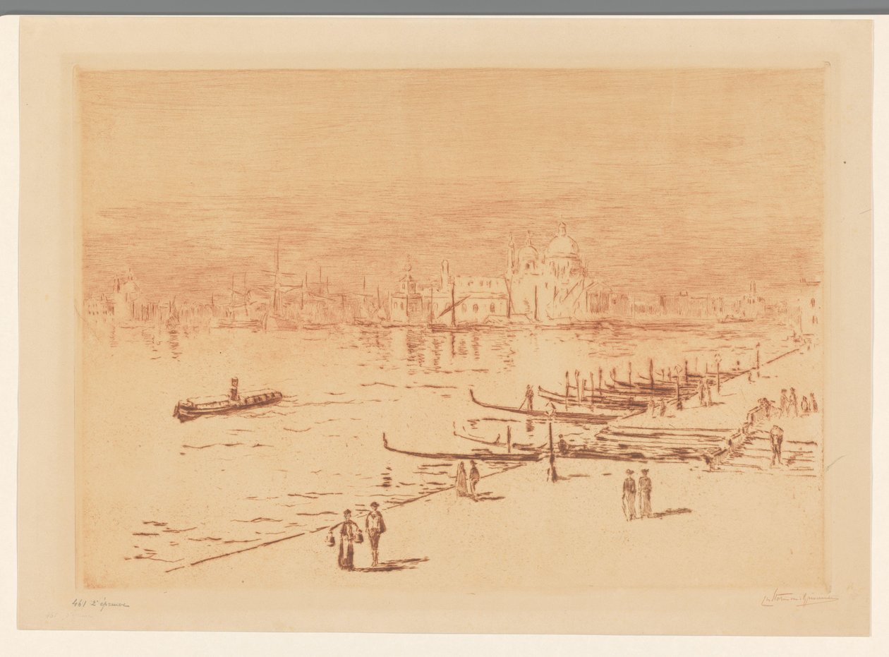 威尼斯步行者码头 作者 Carel Nicolaas Storm van 的 Gravesande （有艺术家签名）