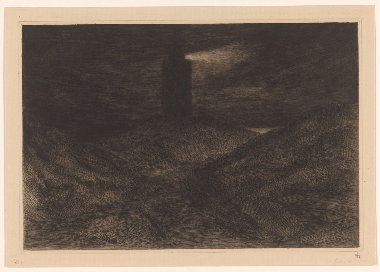 卡特韦克灯塔 作者 Carel Nicolaas Storm van 的 Gravesande （有艺术家签名）