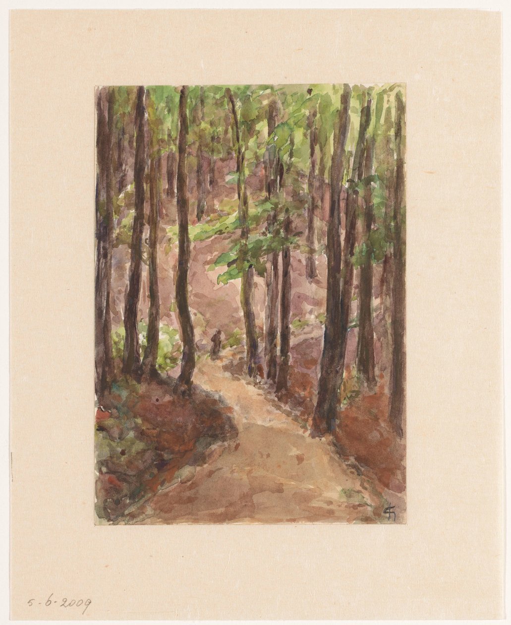 穿越巴登-巴登山丘的森林公路 作者 卡雷尔·尼古拉斯·暴风范的格雷夫桑德