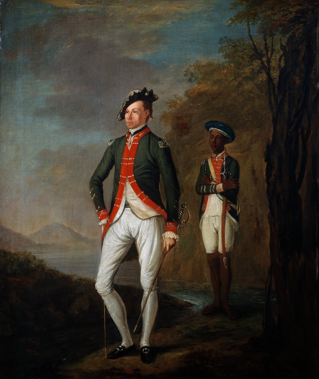 马德拉斯·塞波营的一名英国军官，由Sepoy仆人参加，c.1769 作者 来自Imhoff的Carl CA