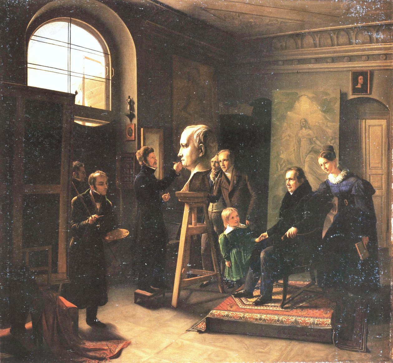 Ludwig Tieck坐在肖像雕塑家David d&39;Angers身边 作者 Vogelstein的Carl Christian Vogel