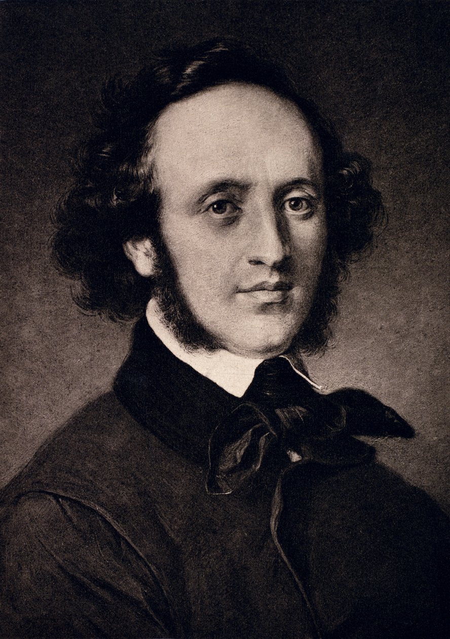 Felix Mendelssohn（1809-47）的肖像由F.Bruckmann雕刻 作者 卡尔·杰格