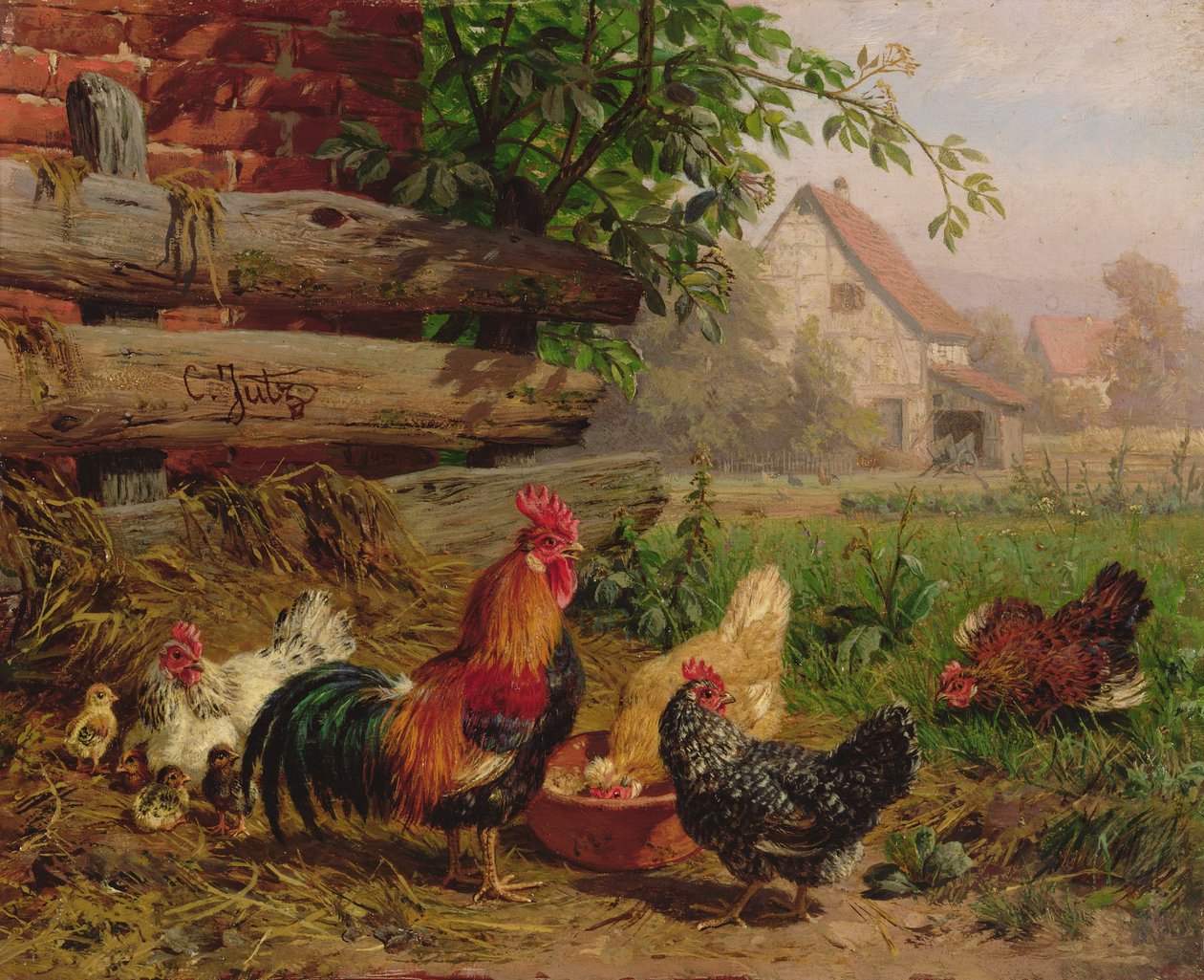 Farmyard Chickens 作者 卡尔·朱兹