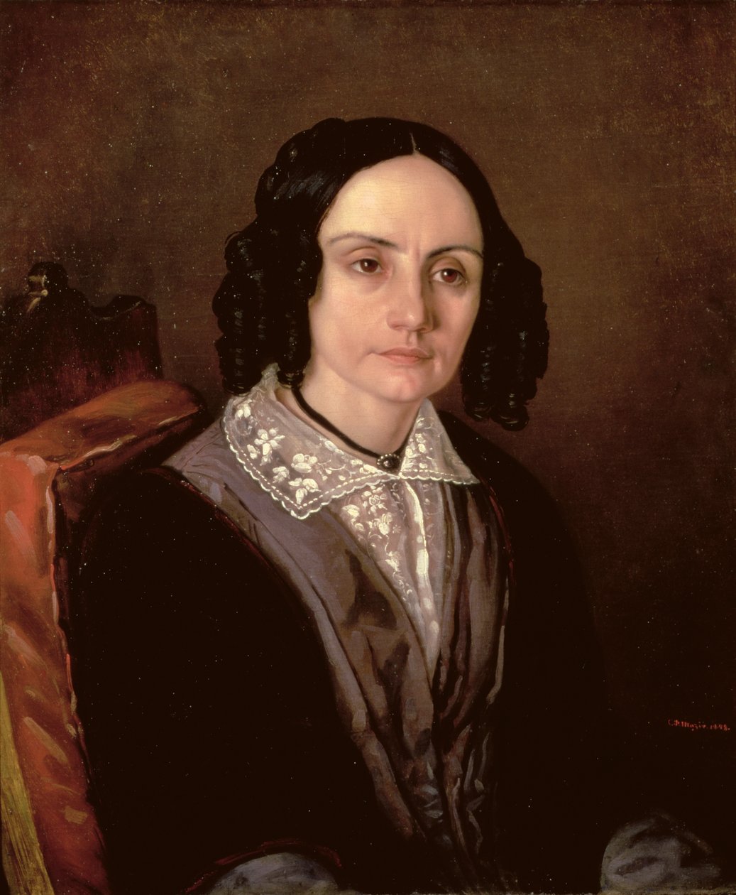伯爵夫人Maria Volkonskaja（1805-63）1848年的肖像 作者 卡尔·彼得·马泽
