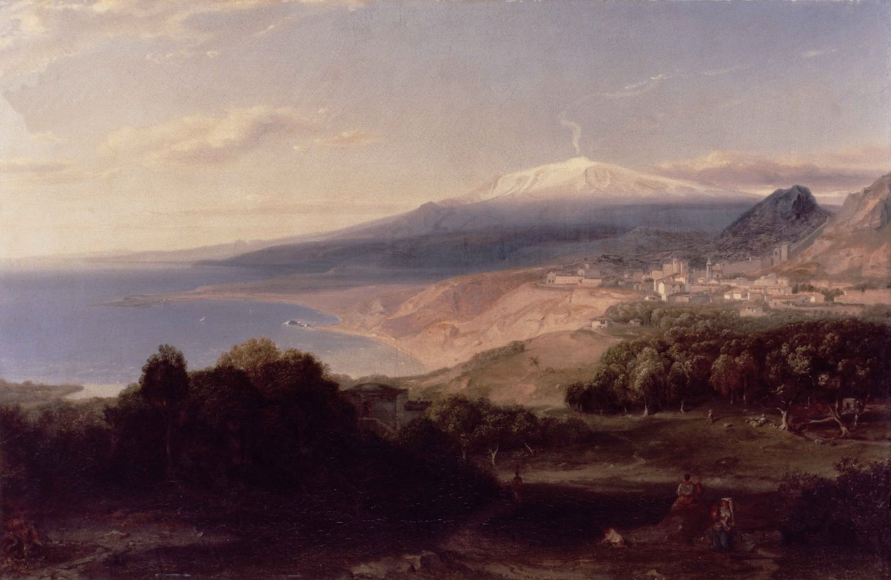 陶尔米纳和埃特纳火山，1840年 作者 卡尔·罗特曼