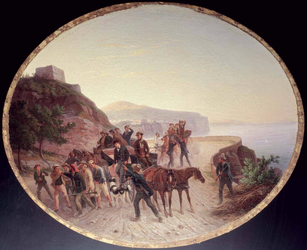 Guido Edmondo的捕获，1864年（木材上的油画） 作者 卡尔·威廉·格茨洛夫