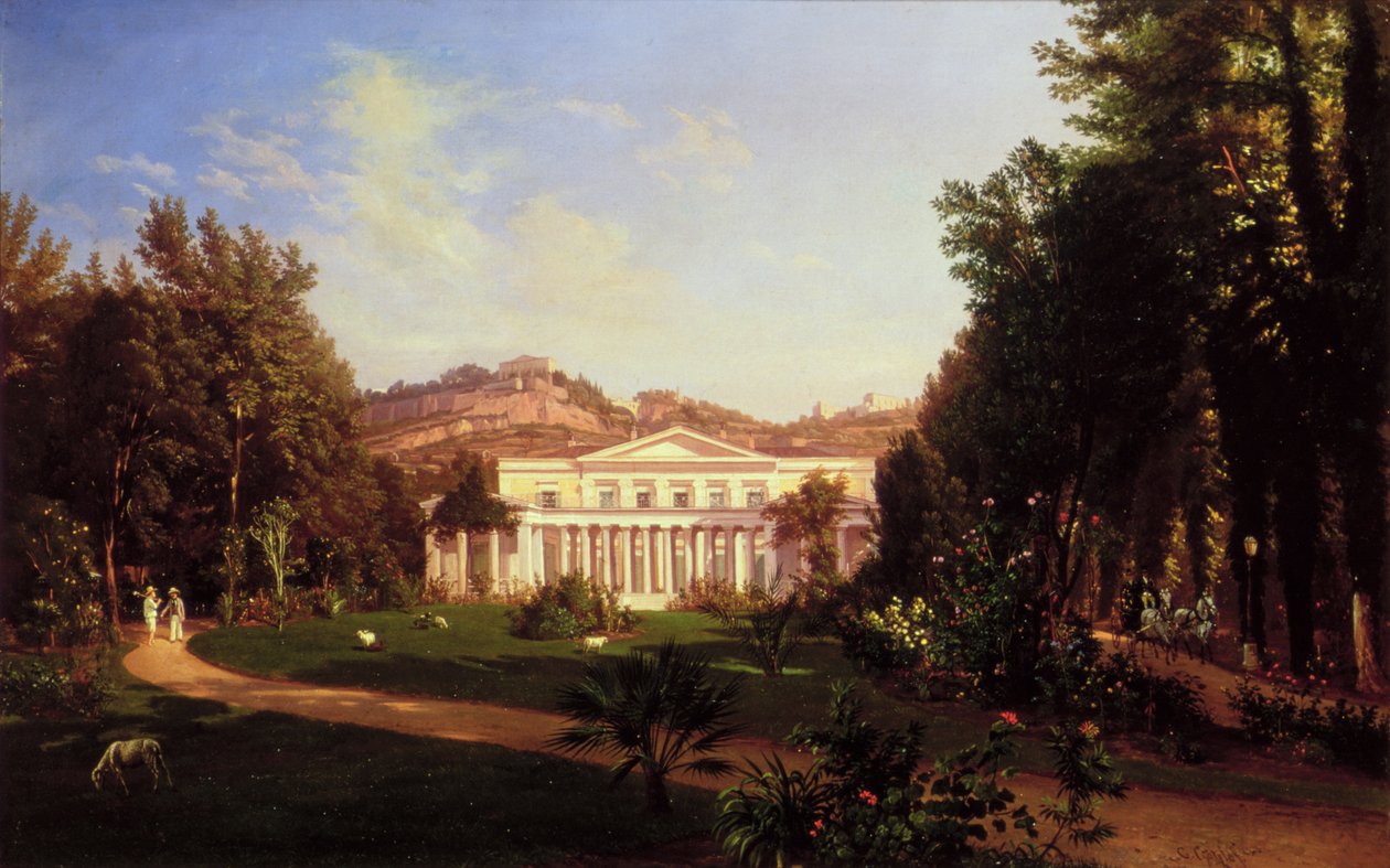 Villa Pignatella，Riviera di Chiaia，那不勒斯，1845年 作者 卡尔·威廉·格茨洛夫