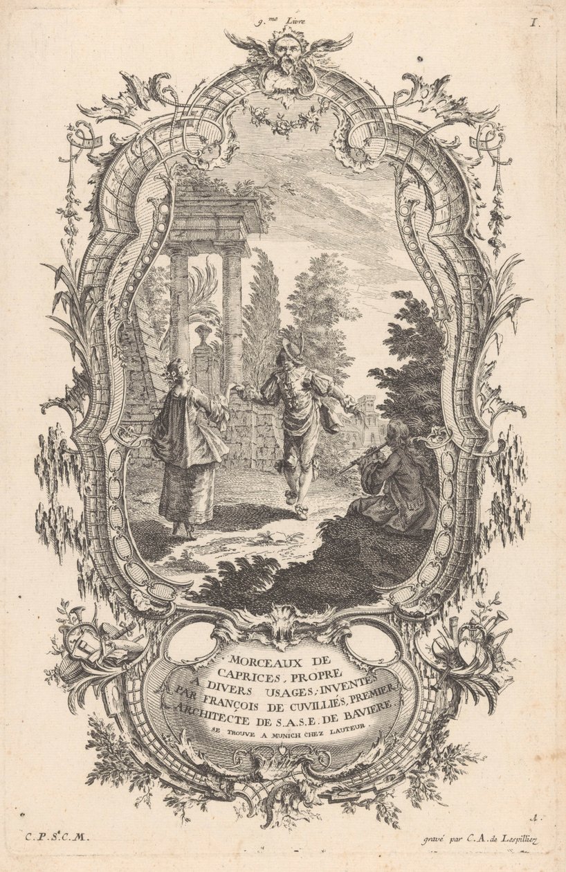 Dansend paar
Figuren in landschappen（系列标题）
9me Livre I Morceaux De Caprices, Propre A Divers Usages（系列标题，关于实物） 作者 Lespilliez的卡尔·阿尔伯特