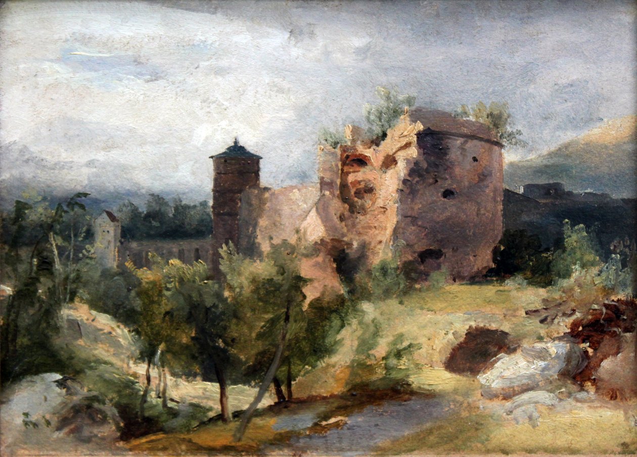 德语： Der zersprengte Turm des Heidelberger Schlosses 海德堡城堡的破碎之塔 作者 卡尔布莱臣