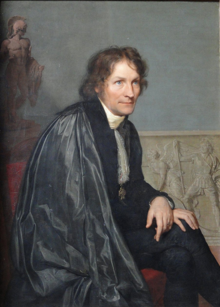 雕刻家贝特尔·托瓦尔森（1770-1844）的肖像，1814年 作者 Vogelstein的Carl Christian Vogel