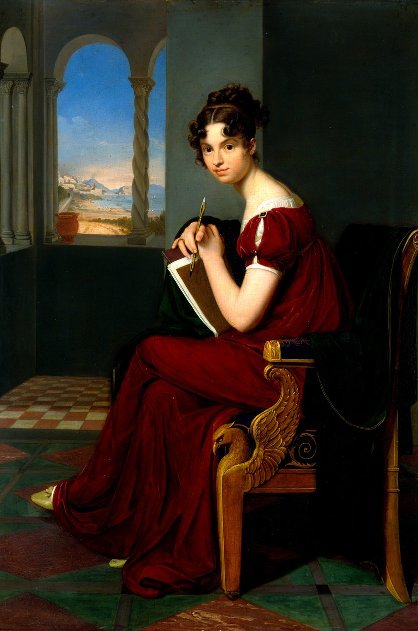 带餐具的年轻女子，1816年 作者 Vogelstein的Carl Christian Vogel