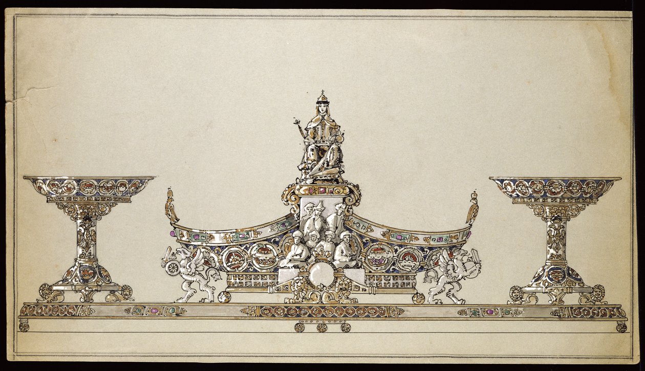 卡尔·法伯奇故居（Carl Faberge），画一个银色的椭圆形篮子 作者 卡尔·法贝热