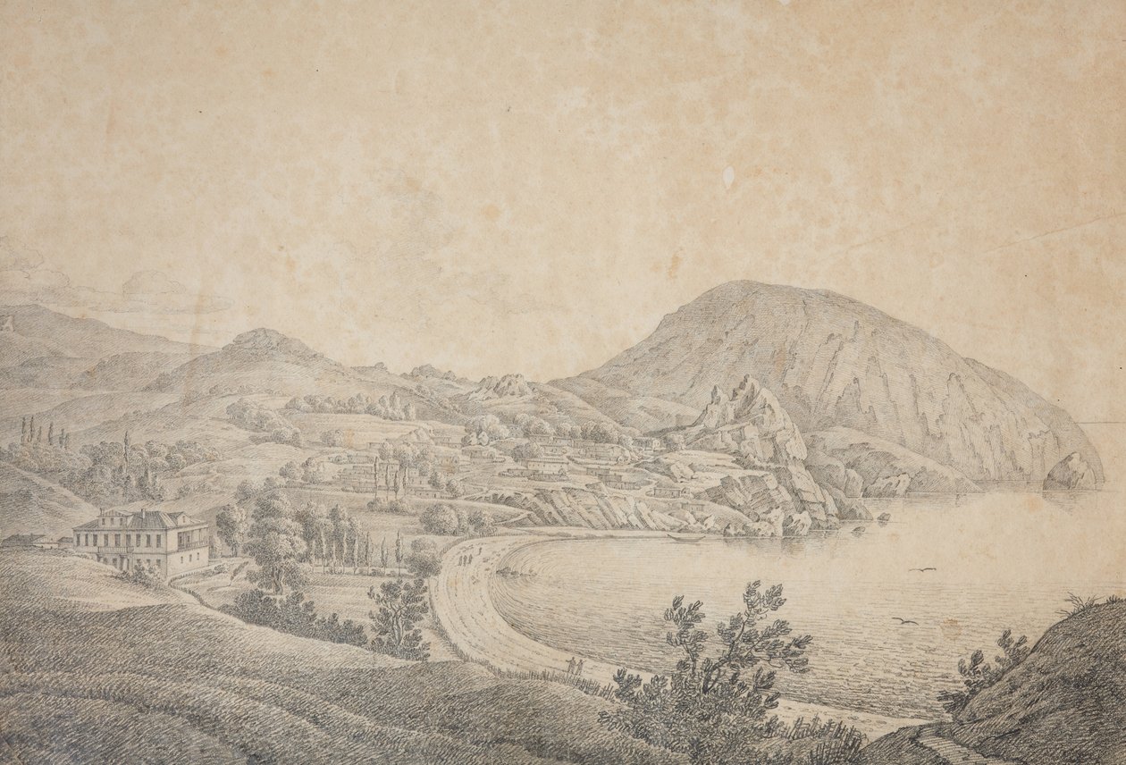 阿曼德·伊曼纽尔·杜·普莱西斯（Armand Emmanuel du Plessis）庄园景观，古尔瑟夫（Gursuf）的杜克·德·黎塞留（duc de Richelieu），1810年代 作者 卡尔·费迪南德·冯·库格根