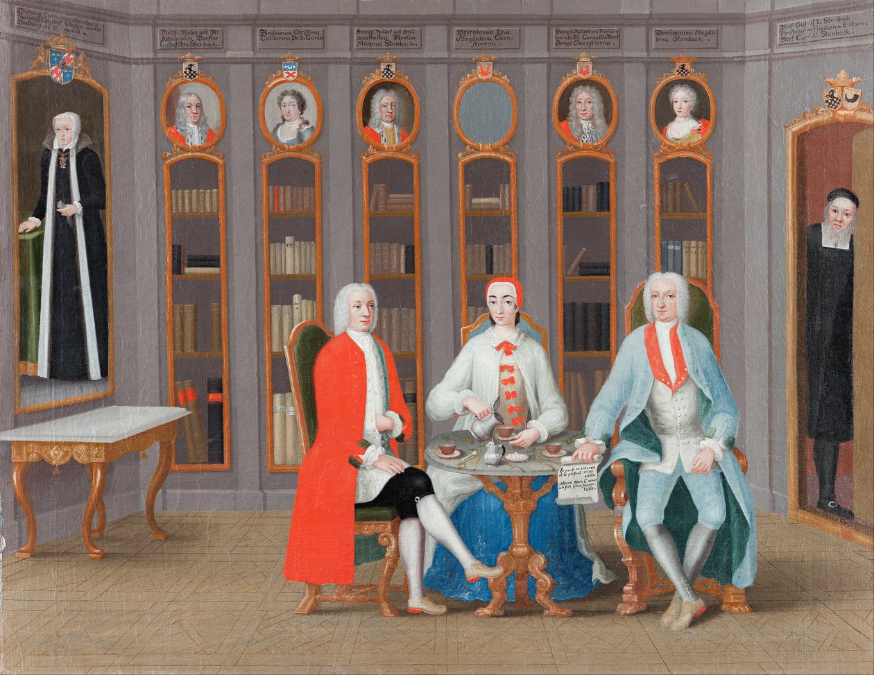 斯坦博克家族（Stenbock family）在约纳斯（Rånäs）的图书馆中，约建于1740年 作者 卡尔·弗雷德里克·斯万