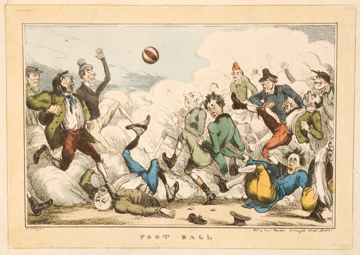 足球在伦敦的街道上，1820年 作者 卡尔·希思
