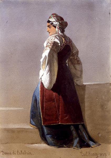 Donna di Calabria》，一个意大利女孩的画像 作者 卡尔·哈格