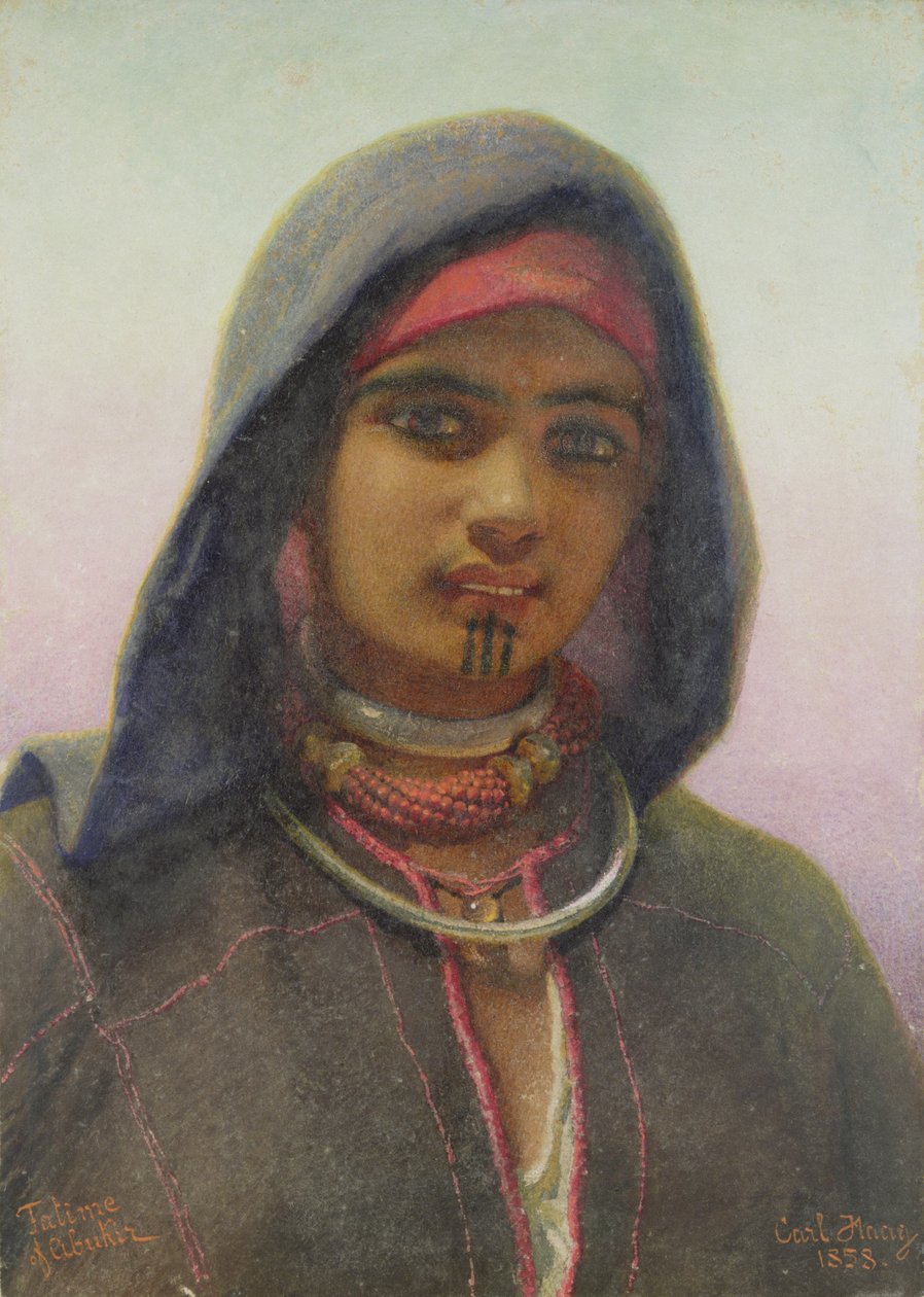 &39;Abukir的Fatime&39;，埃及Fellaheen女孩的肖像，1858年 作者 卡尔·哈格