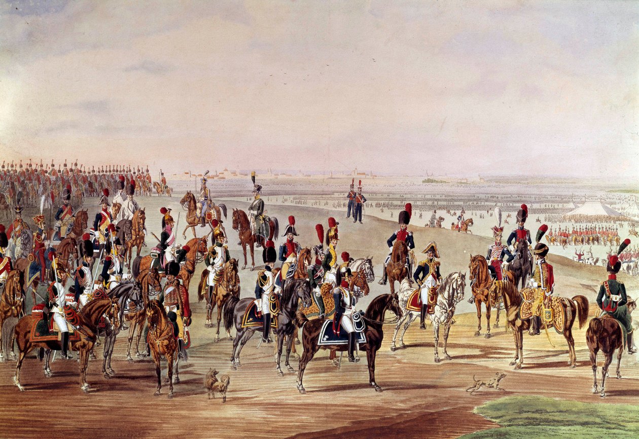 法国骑兵总图，约1809年 卡尔-海因里希-拉尔（1779-1843）根据威尔海姆-冯-科贝尔（1766-1855）的作品进行插图。Dim.0.49x0.7米，巴黎，军事博物馆 作者 卡尔·海因里希·拉尔（Carl Heinrich Rahl）